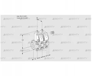 VCS1E10R/10R05NNKR/PPPP/PPPP (88105011) Сдвоенный газовый клапан Kromschroder