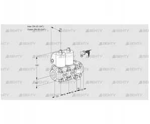 VCS1E20R/20R05NNVWL/PPPP/PPPP (88107452) Сдвоенный газовый клапан Kromschroder