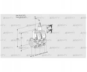 VCS1E20R/20R05NLWR6/PPPP/PPPP (88105197) Сдвоенный газовый клапан Kromschroder