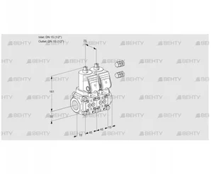 VCS1E15R/15R05NNWGR3/PPPP/PPPP (88102935) Сдвоенный газовый клапан Kromschroder