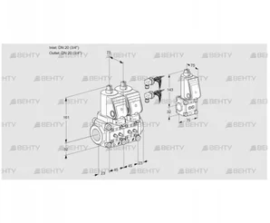 VCS1E20R/20R05NNWGR8/MMMM/PPZS (88106011) Сдвоенный газовый клапан Kromschroder