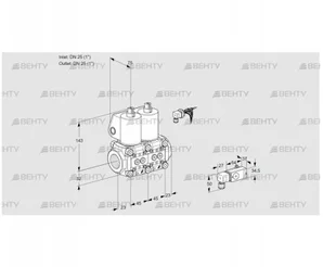 VCS1E25R/25R05NNWL/PPPP/1--3 (88105801) Сдвоенный газовый клапан Kromschroder