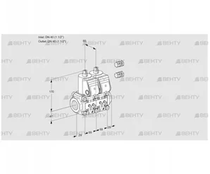 VCS2E40R/40R05NNKR3/MMMM/PPPP (88100631) Сдвоенный газовый клапан Kromschroder