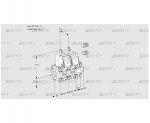 VCS1E25R/25R05NNVWR3/PPPP/PPPP (88101735) Сдвоенный газовый клапан Kromschroder