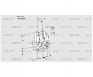 VCS1E25R/25R05NNQR3/PPPP/PPPP (88101111) Сдвоенный газовый клапан Kromschroder