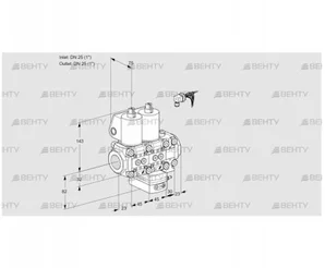 VCH1E25R/25R05NHEVWL/PPPP/PPPP (88100360) Клапан с регулятором расхода Kromschroder