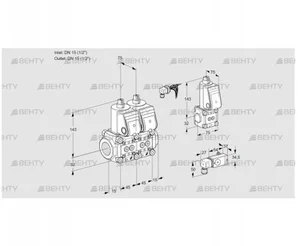 VCS1E15R/15R05NNWR/1-PP/PPBS (88102604) Сдвоенный газовый клапан Kromschroder