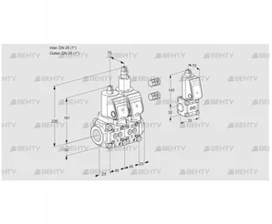 VCS1E25R/25R05NLWGR3/PPPP/PPZS (88100124) Сдвоенный газовый клапан Kromschroder