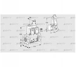 VCS780F05NLKR3E/PPPP/PPZ- (88204045) Сдвоенный газовый клапан Kromschroder