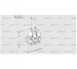 VCS1E20R/20R05NNWR/PPPP/PPPP (88100237) Сдвоенный газовый клапан Kromschroder