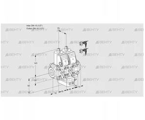 VCH1E15R/15R05NHEVWR5/PPPP/PPPP (88105096) Клапан с регулятором расхода Kromschroder