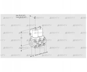 VCS1T20N/20N05NNQSL/PPPP/MMMM (88106370) Сдвоенный газовый клапан Kromschroder