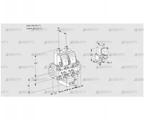 VCH1E25R/25R05NHEVWR/MMMM/PPZY (88106800) Клапан с регулятором расхода Kromschroder