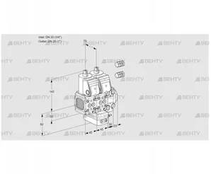 VCH1E20R/25R05FNHEVWR3/PPPP/PPPP (88101444) Клапан с регулятором расхода Kromschroder