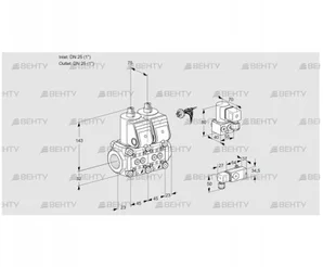 VCS1E25R/25R05NNWR/PP-1/PPBY (88105659) Сдвоенный газовый клапан Kromschroder