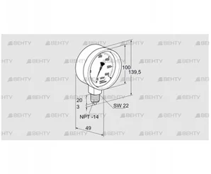 RFM P60TNB100 (03200135) Манометр Kromschroder