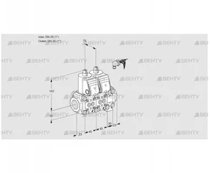 VCS1E25R/25R05NNO14WR/PPPP/MMMM (88107597) Сдвоенный газовый клапан Kromschroder