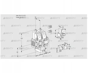 VCH1E15R/25R05FNHEVWR3/2--3/PPBY (88104664) Клапан с регулятором расхода Kromschroder