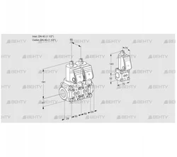 VCS2T40N/40N05NNQSR/PPPP/PPBS (88101001) Сдвоенный газовый клапан Kromschroder