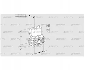 VCS2E32R/32R05NNWGL3/PPPP/PPPP (88103400) Сдвоенный газовый клапан Kromschroder