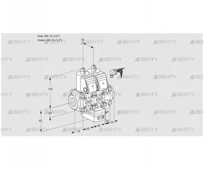 VCH1E15R/15R05NHEVQR/PPPP/PPPP (88101055) Клапан с регулятором расхода Kromschroder