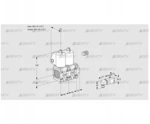 VCS1E15R/15R05FNNWL/PPPP/2--3 (88104476) Сдвоенный газовый клапан Kromschroder