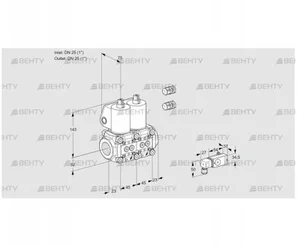 VCS1E25R/25R05NNWL3/PPPP/2--3 (88101191) Сдвоенный газовый клапан Kromschroder