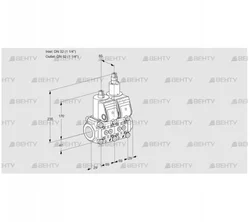 VCS2T32N/32N05NLQR/PPPP/PPPP (88107430) Сдвоенный газовый клапан Kromschroder