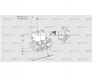 VCS1E15R/15R05NNVWL/BYPP/PPPP (88107769) Сдвоенный газовый клапан Kromschroder