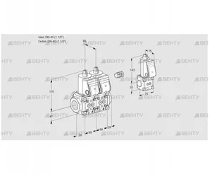 VCS2E40R/40R05NNWR/PPPP/PPBS (88103743) Сдвоенный газовый клапан Kromschroder