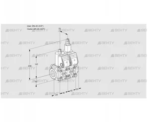 VCS1E20R/20R05NLWR/PPPP/PPPP (88101170) Сдвоенный газовый клапан Kromschroder