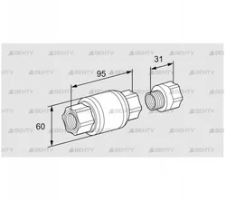 GRS 25R (03150669) Обратный газовый клапан Kromschroder