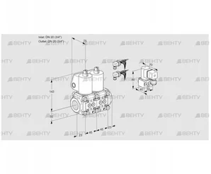 VCS1E20R/20R05NNWL6/PPBY/PPPP (88103672) Сдвоенный газовый клапан Kromschroder