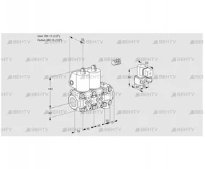 VCS1E15R/15R05NNVWL/PPBY/PPPP (88107770) Сдвоенный газовый клапан Kromschroder