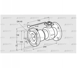 AKT 40F50TAS (03152298) Запорный кран Kromschroder