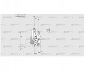 VAS2E40F/25R05FNWR/PP/PP (88102441) Газовый клапан Kromschroder