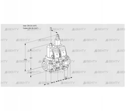 VCS1T20N/20N05NLVQGR/PPPP/PPPP (88104685) Сдвоенный газовый клапан Kromschroder