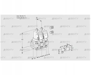 VCS1E25R/25R05NNKGR3/PPPP/-3PP (88104670) Сдвоенный газовый клапан Kromschroder