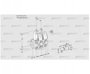 VCS1E20R/20R05NNWR/PPPP/PP-4 (88105919) Сдвоенный газовый клапан Kromschroder