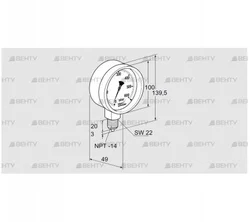 RFM P150TNB100 (03200136) Манометр Kromschroder