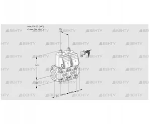 VCS1E20R/25R05NNWR3/PPPP/PPPP (88105732) Сдвоенный газовый клапан Kromschroder