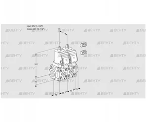 VCS1E15R/15R05NNKSR3/PPPP/PPPP (88100962) Сдвоенный газовый клапан Kromschroder