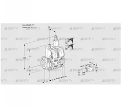 VCS1E25R/25R05NLKR6/2-PP/4-PP (88102902) Сдвоенный газовый клапан Kromschroder