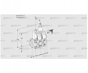 VCS1E25R/25R05NLKR/PPPP/PPPP (88107306) Сдвоенный газовый клапан Kromschroder